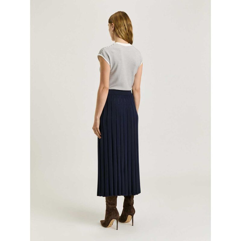 Veronika Maine Ink Matte & Shiny Pleat Knit Skirt image number 1